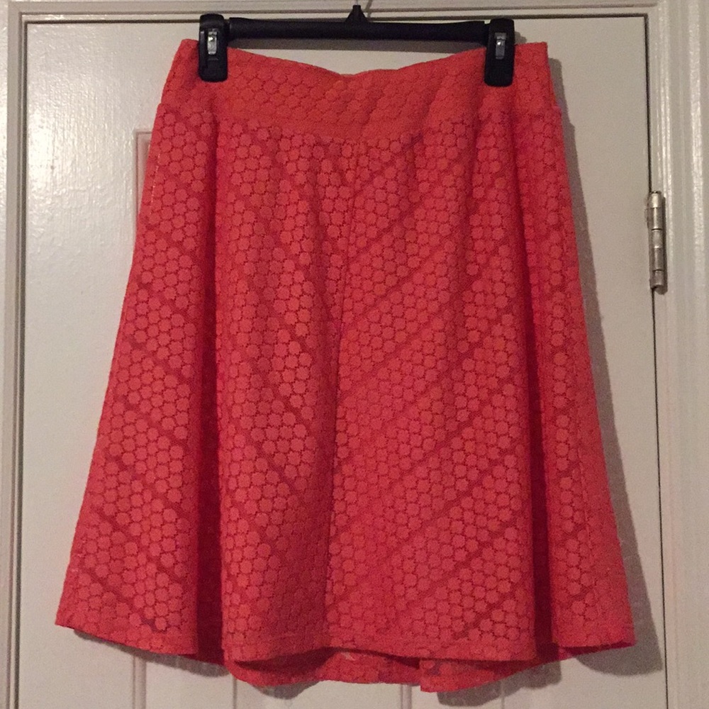 NWOT salmon lace skirt | New Directions